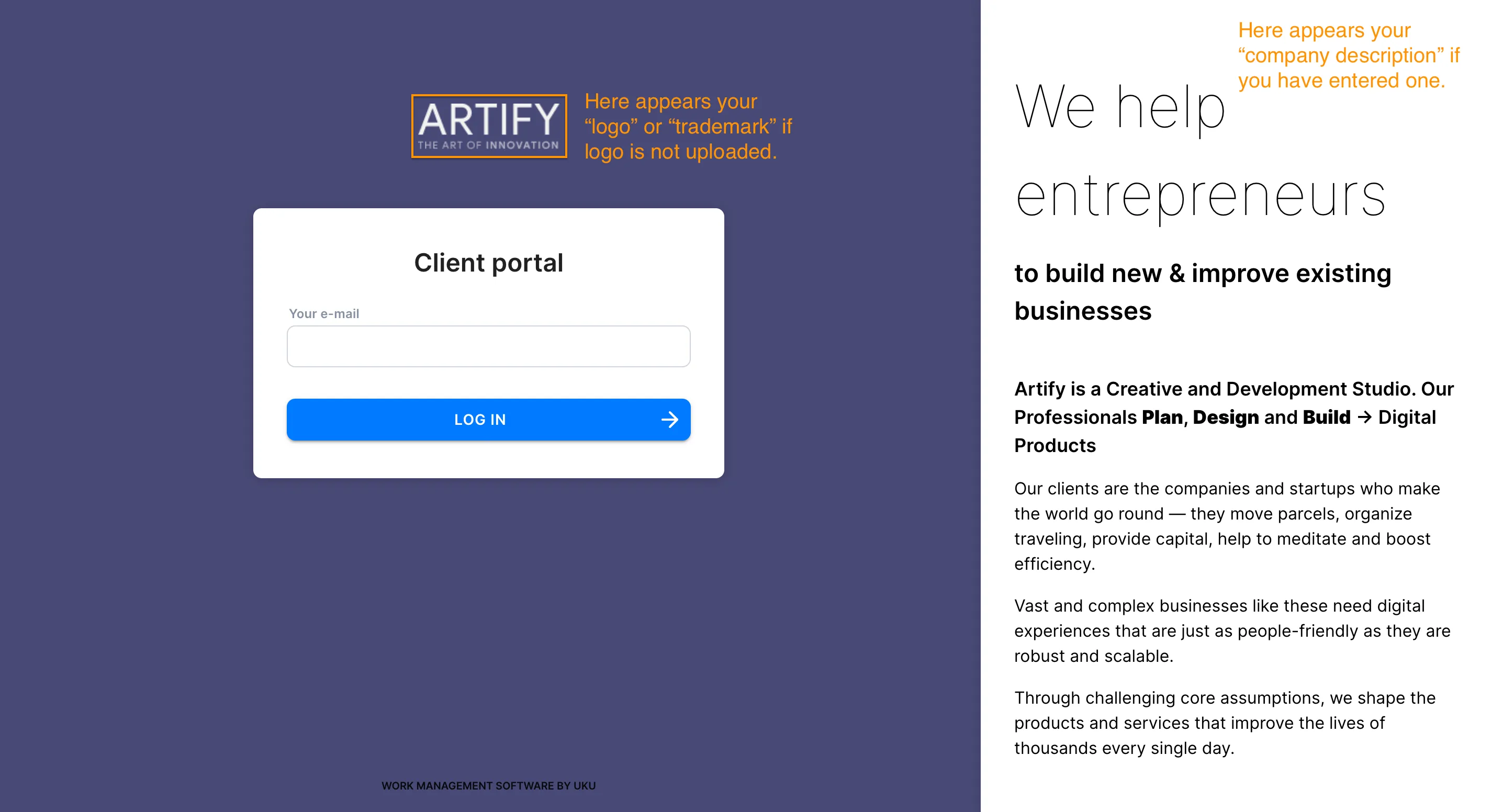 Client portal explanation