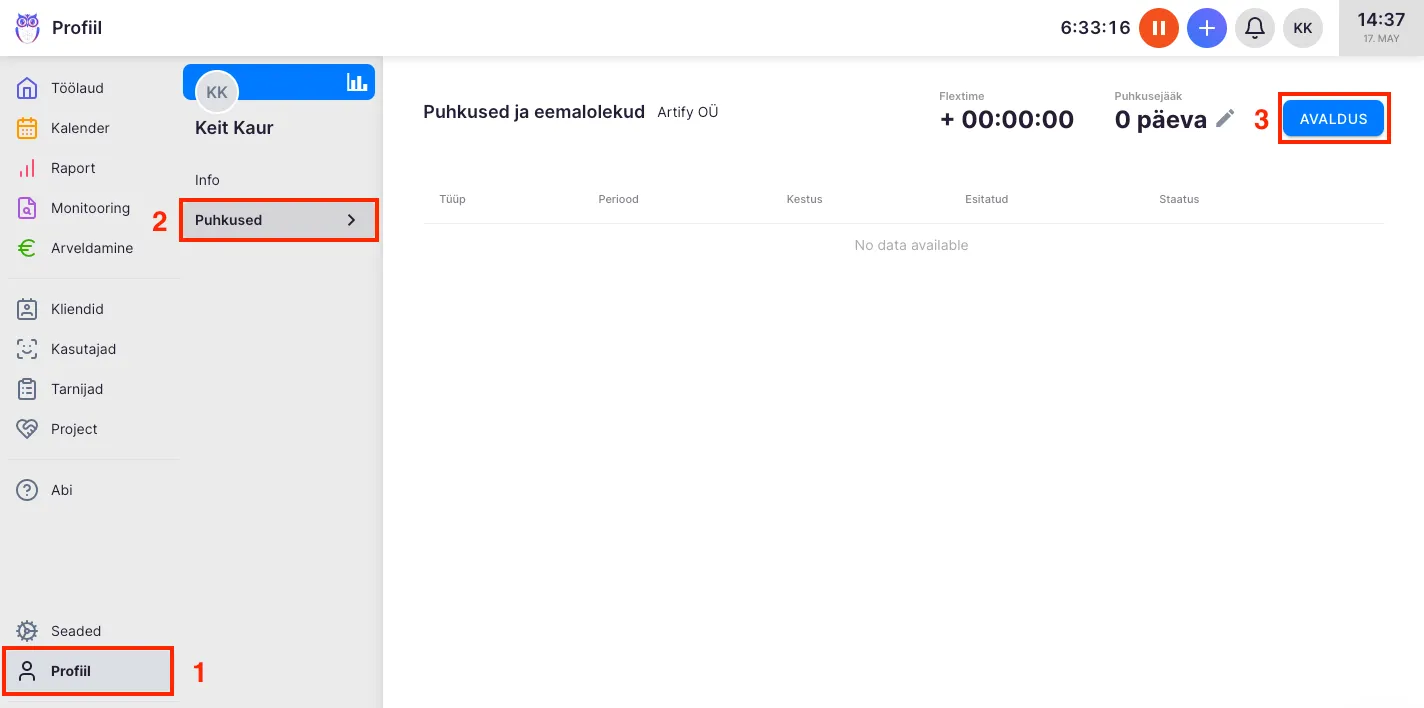 Kuidas esitada puhkuse, eemaloleku või kaugtöö avaldust?