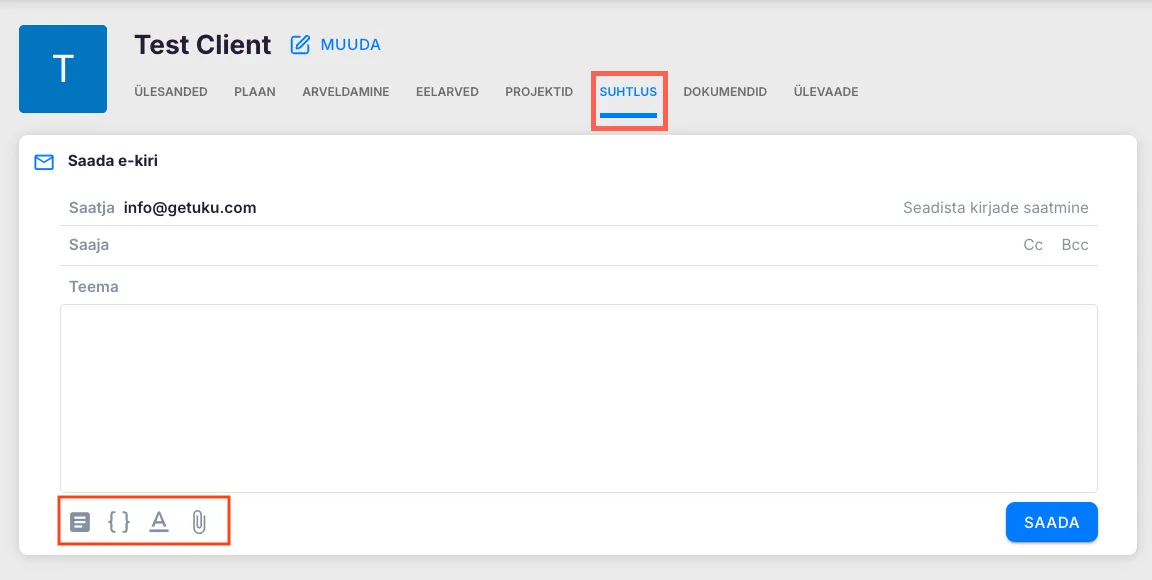 Kuidas kliendile Ukust e-kirja saata?