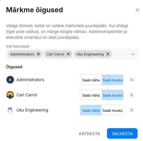 Kuidas piirata ligipääsu märkmele