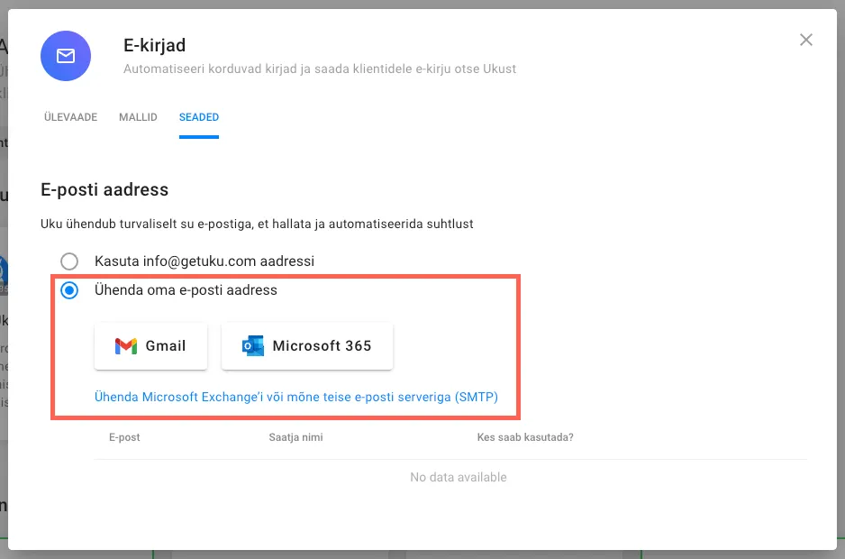 Kuidas aktiveerida ja seadistada e-kirjade äpp?
