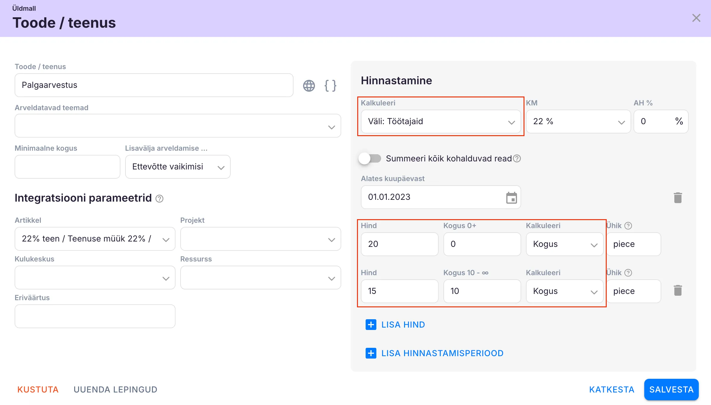 Kuidas koostada tükipõhist toodet?