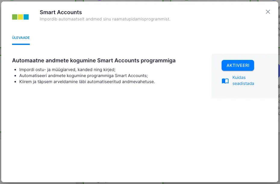Activate SmartAccounts in Uku settings
