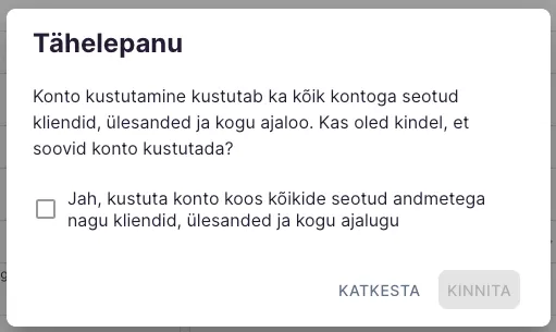 Kuidas kustutada ettevõtte kontot?