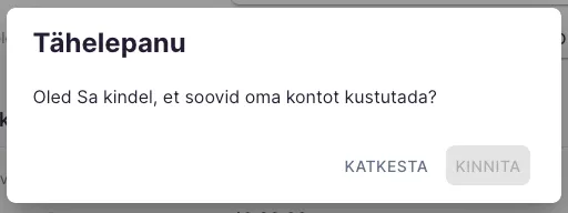 Kuidas kontot kustutada?