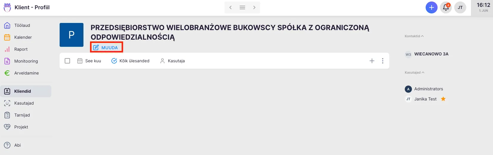 Kuidas deaktiveerida/aktiveerida klienti?