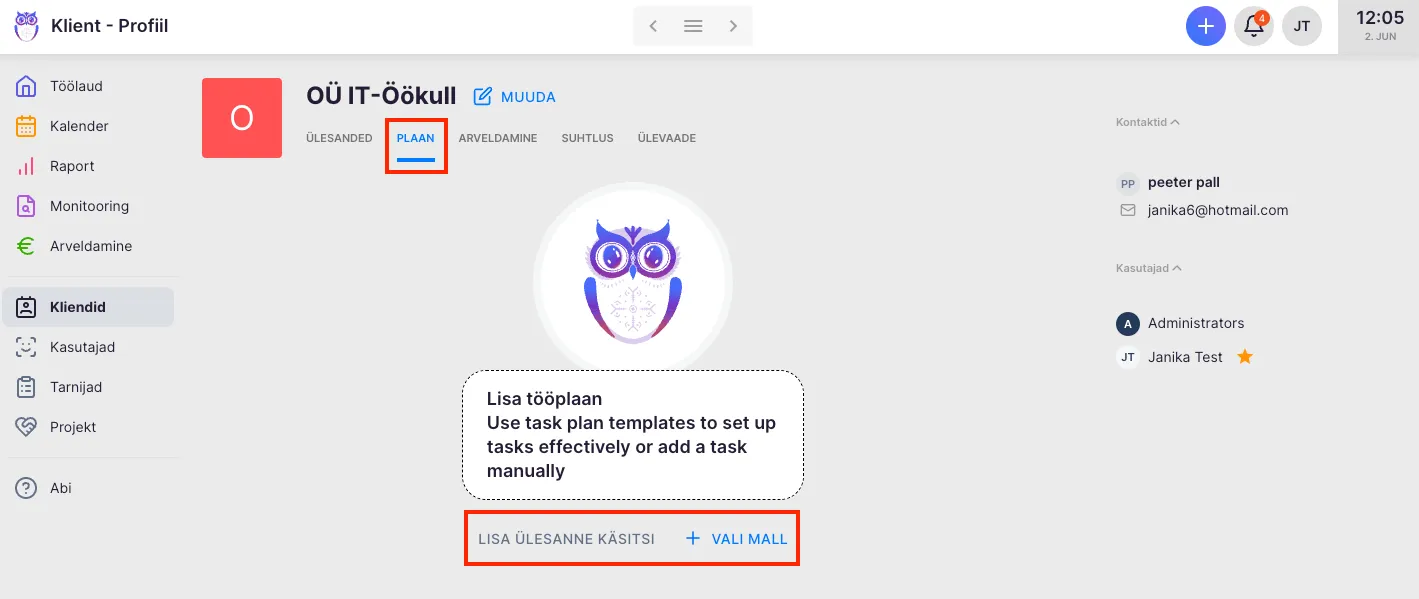 Kuidas koostada kliendile tööplaani?