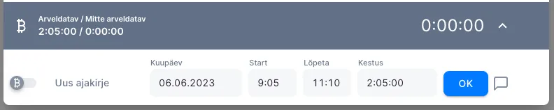 Kuidas sisestada/korrigeerida aega käsitsi?