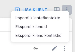 Kuidas eksportida kliente ja kliendikontakte?