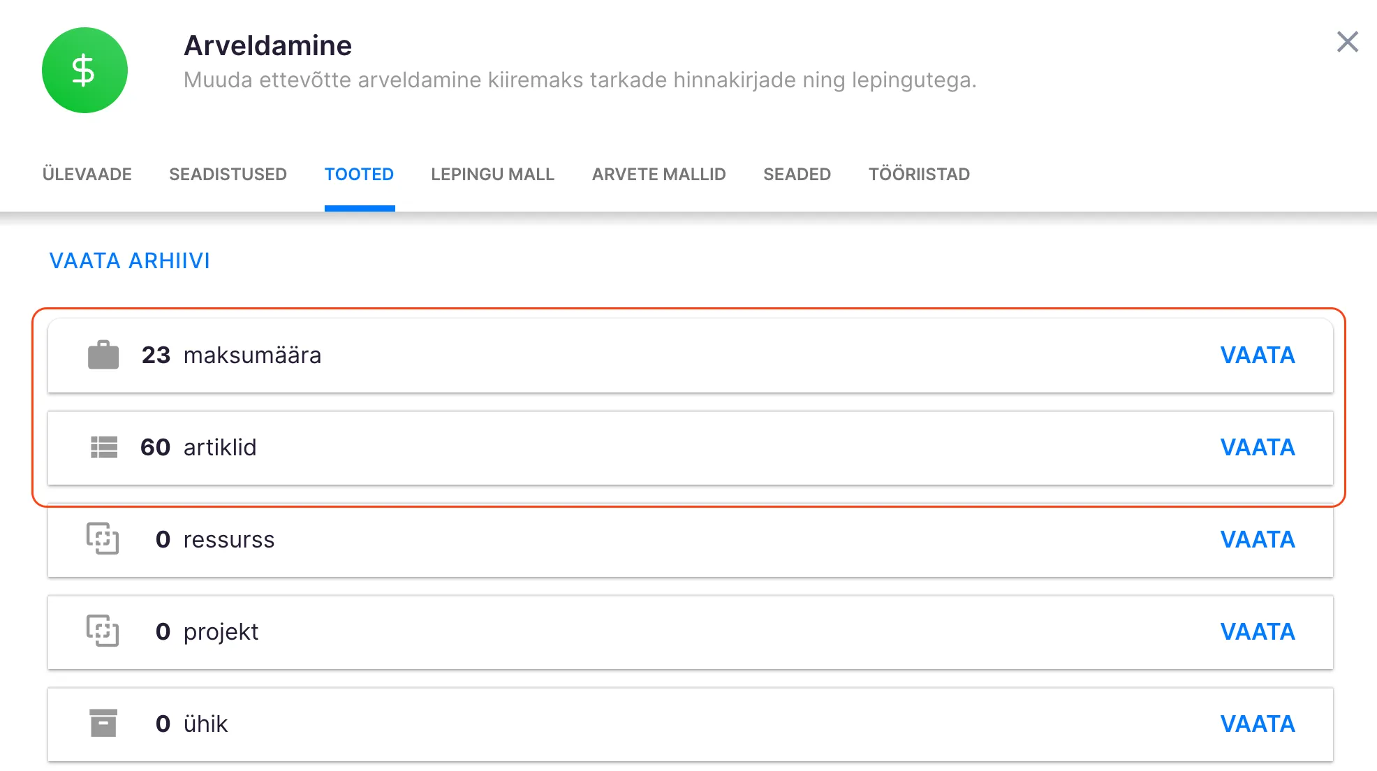 Kuidas koostada tooteid, kui kasutad Meriti programmi?