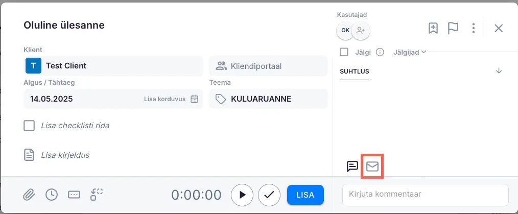 Kuidas kliendile Ukust e-kirja saata?