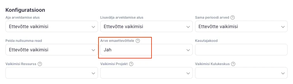 Kuidas seadistada, et arveldamine toimuks emaettevõtte all?