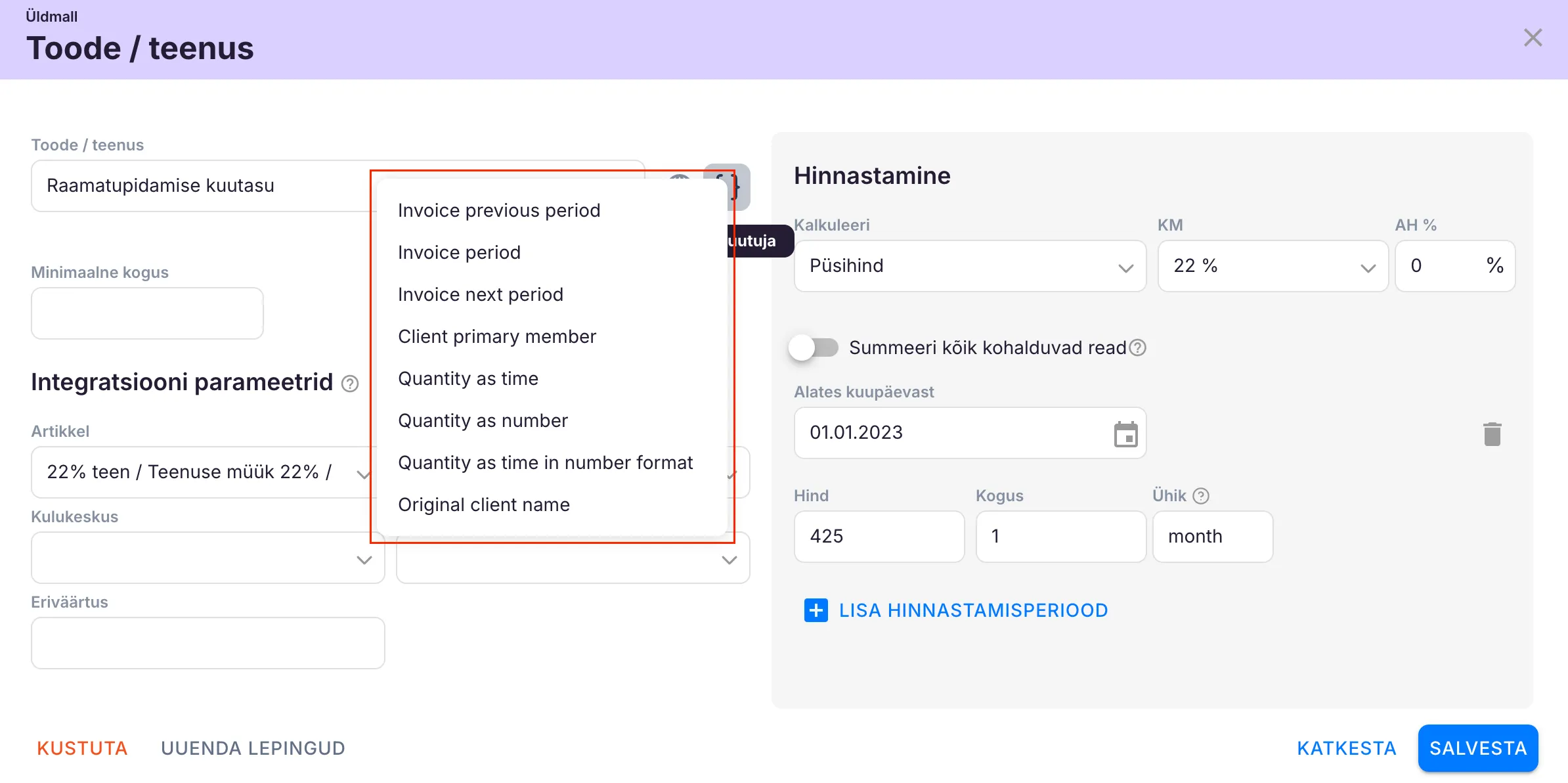 Kuidas koostada fikseeritud hinnaga toodet?