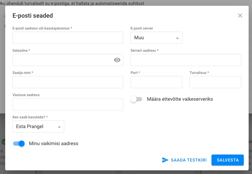 Kuidas aktiveerida ja seadistada e-kirjade äpp?