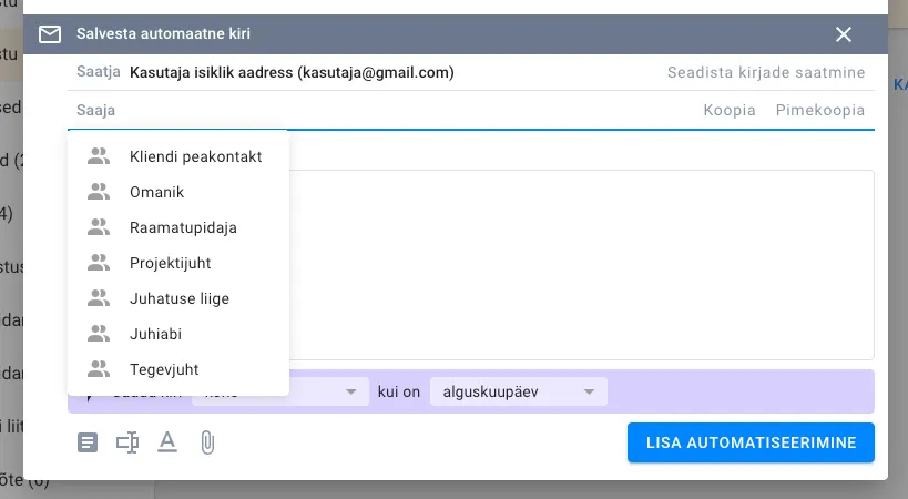 Kuidas kasutada Uku e-kirjade rakendust töö automatiseerimiseks?