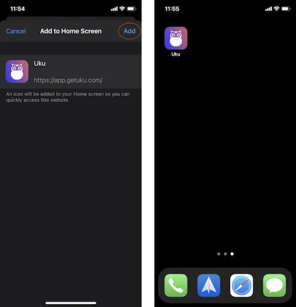 Kuidas salvestada Uku enda mobiili avakuvale?