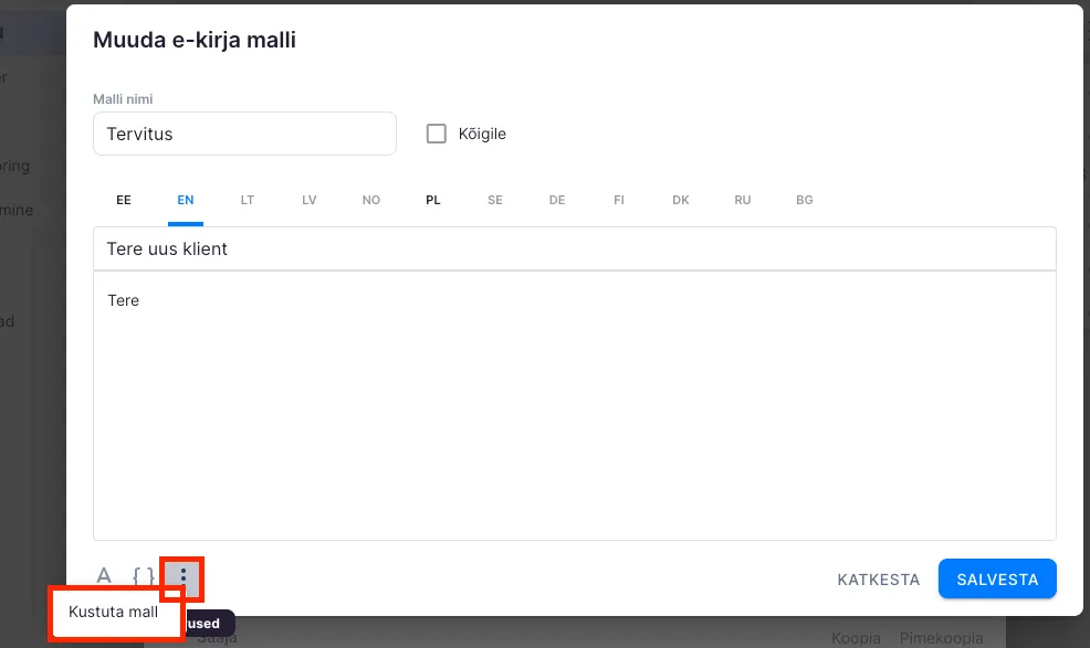Kuidas kasutada e-kirja malle?