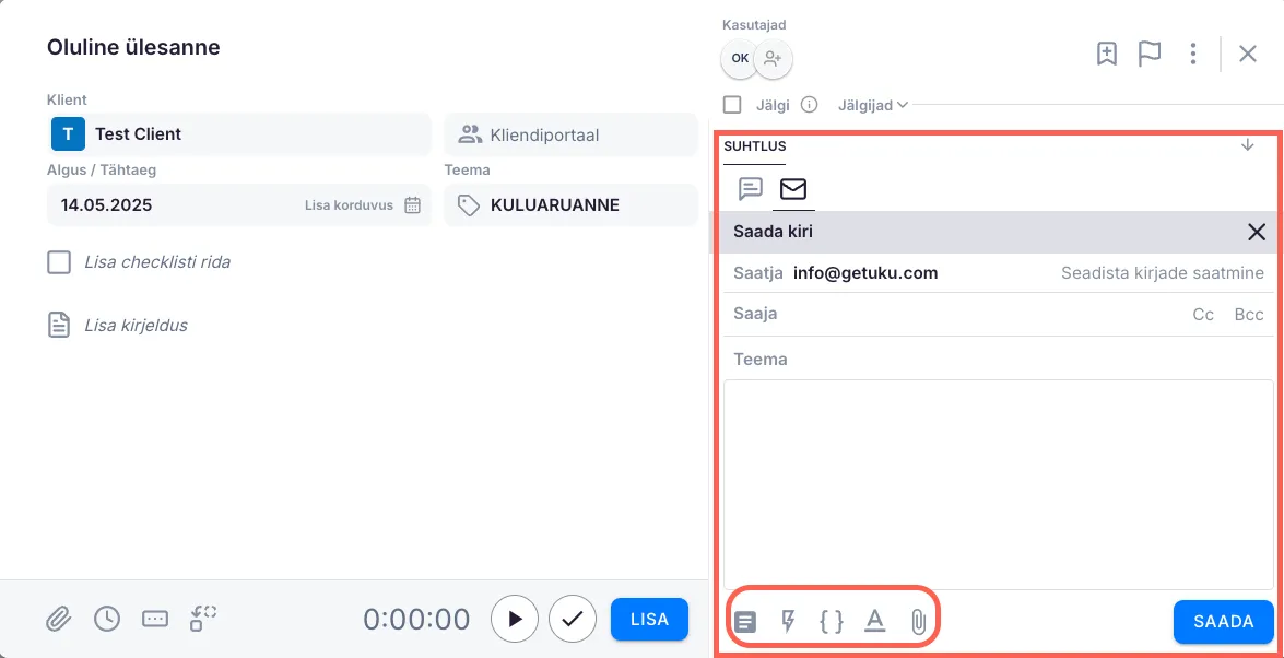 Kuidas kliendile Ukust e-kirja saata?