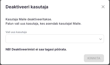 Mida teha, kui töötaja on lahkunud? / Kuidas deaktiveerida kasutajat?
