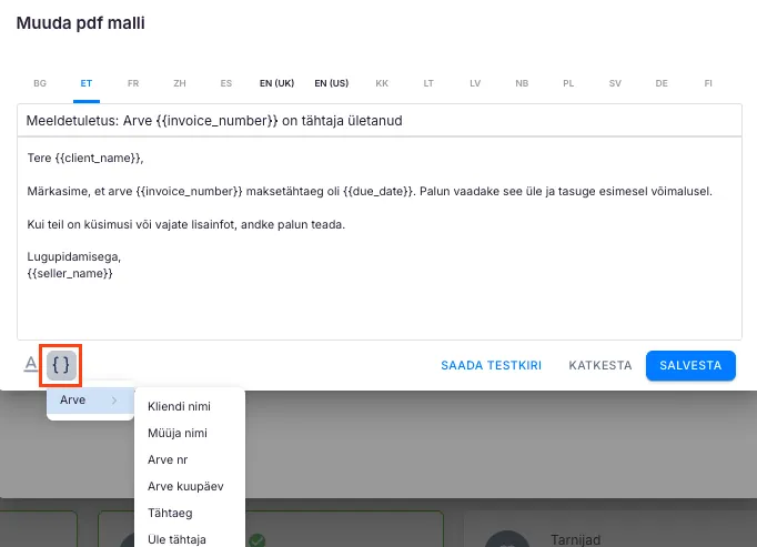 Kuidas seadistada tasumata arvete meeldetuletused Ukus?