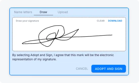 A document signature request with signer status and activity timestamps