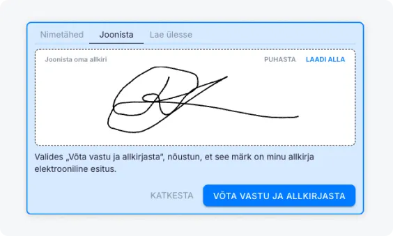Dokumendi allkirjastamise päring koos allkirjastajate staatuse ja tegevuste ajatemplitega