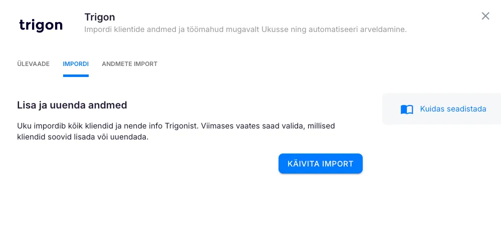 Käivita klientide import