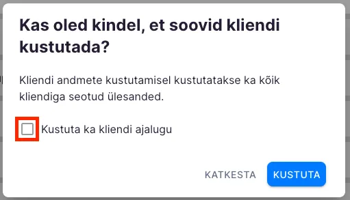 Kuidas kustutada klienti?