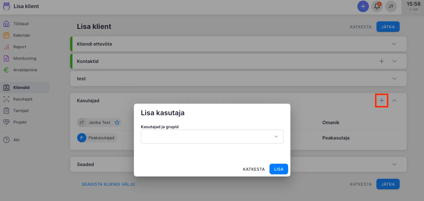 Kuidas lisada kliente?