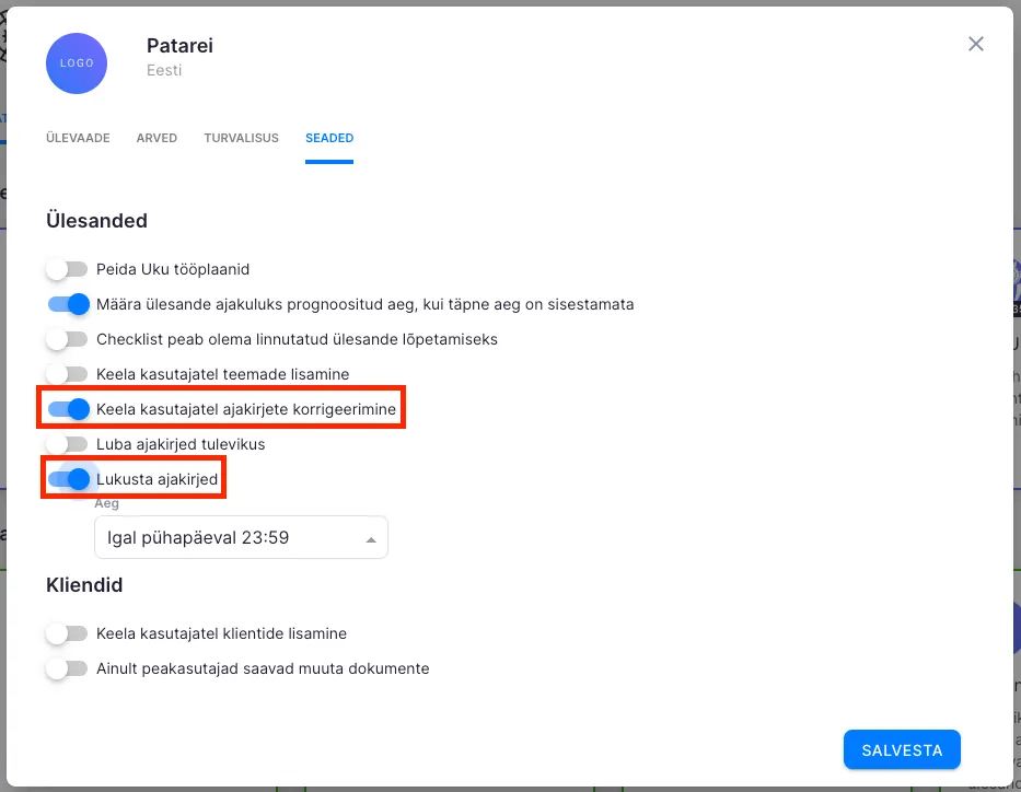 Kuidas sisestada/korrigeerida aega käsitsi?