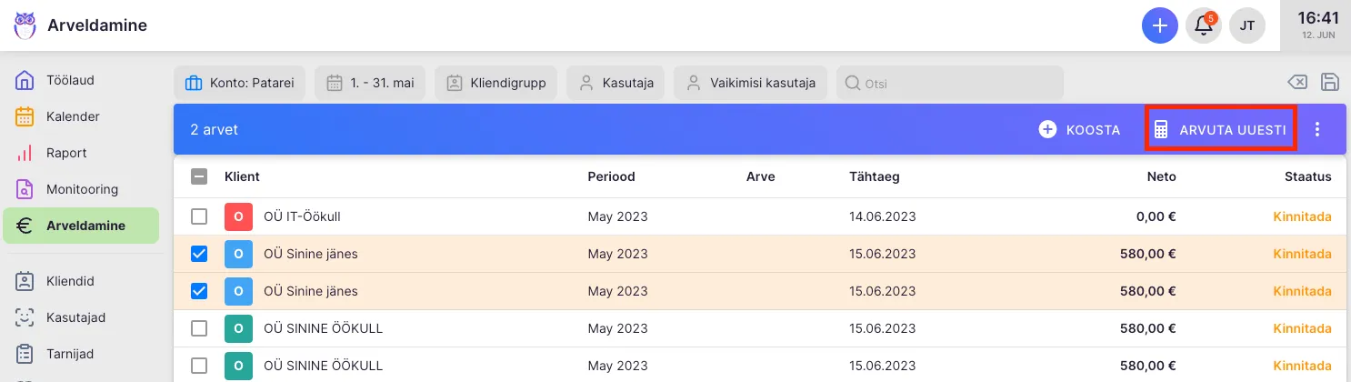 Kuidas arveid koostada ja välja saata?