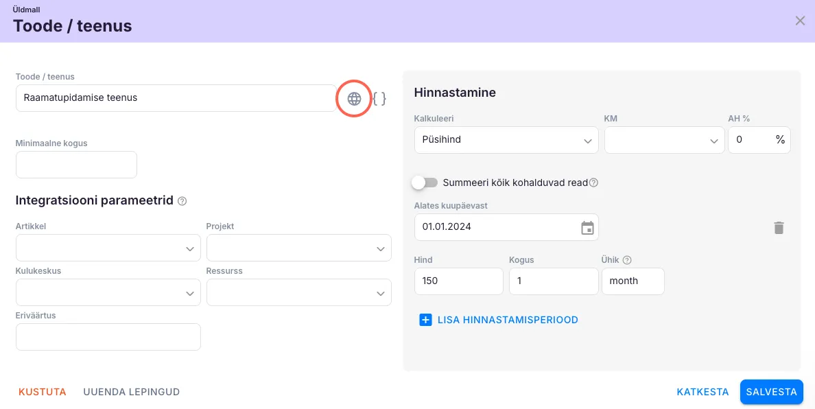 Kuidas saata arvet kliendi keeles