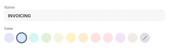 Task topics list with a distinct color assigned to each topic