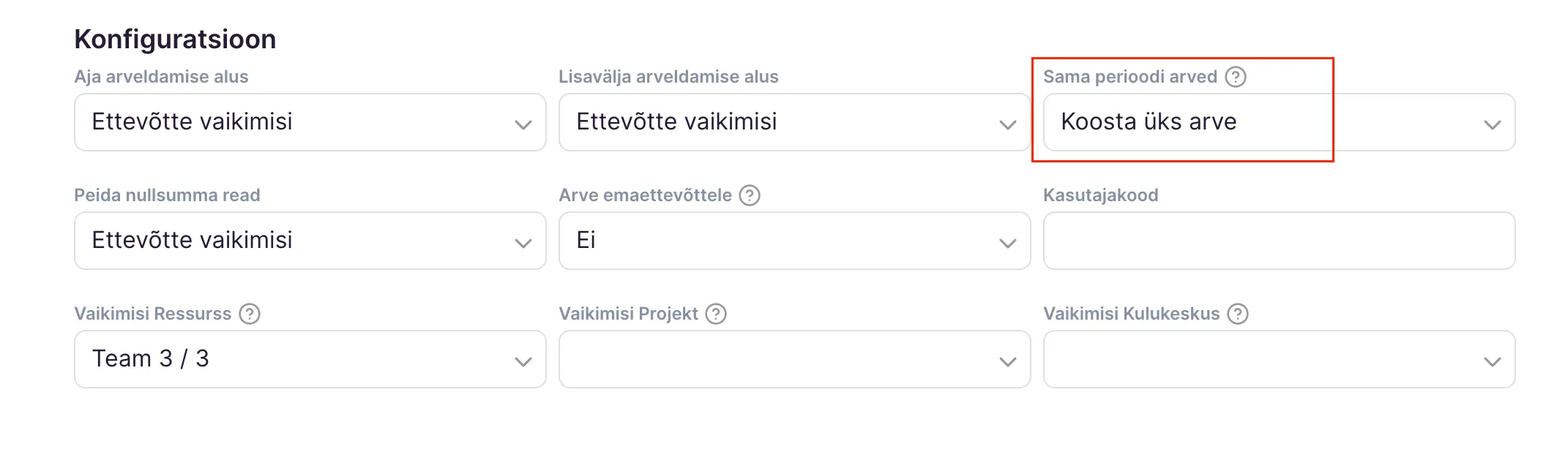 Kuidas seadistada, et arveldamine toimuks emaettevõtte all?