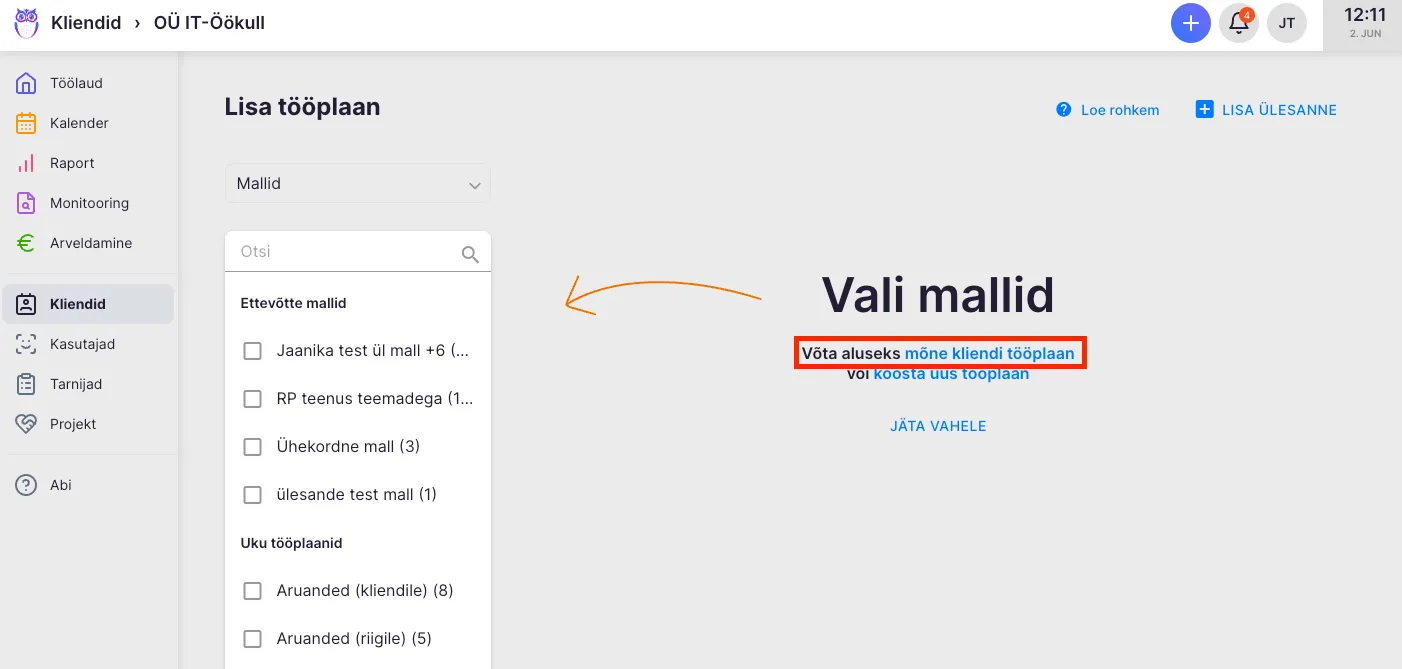 Kuidas koostada kliendile tööplaani?