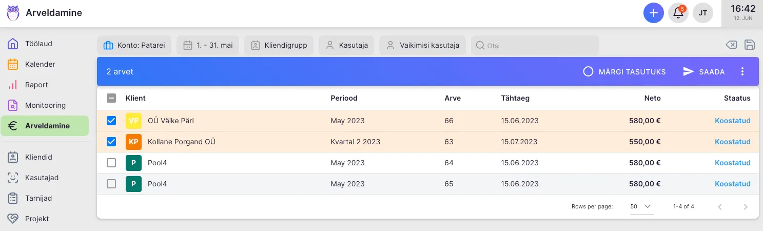 Kuidas arveid koostada ja välja saata?