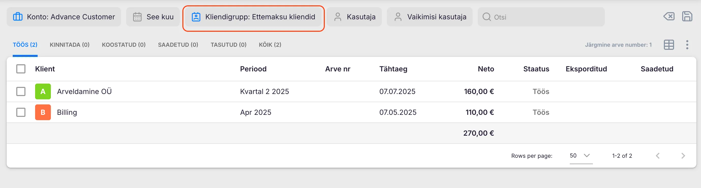 Kuidas koostada Ukus ettemaksuarvet?
