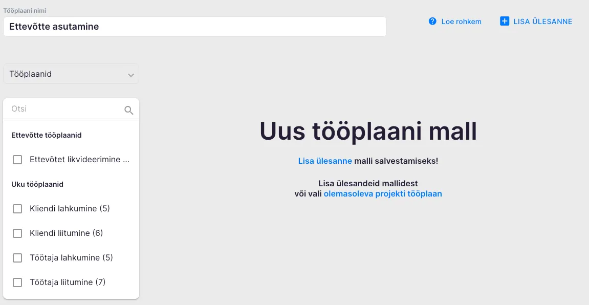 Kuidas koostada ettevõtte projekti tööplaani malli?