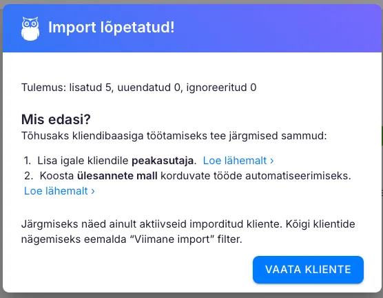 Vaata kliente nupp