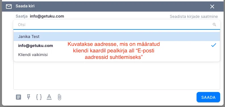 Kuidas kliendile Ukust e-kirja saata?