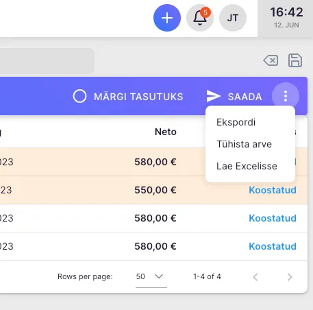 Kuidas arveid koostada ja välja saata?