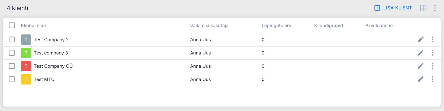 Imporditud kliendid Uku klientide nimekirjas