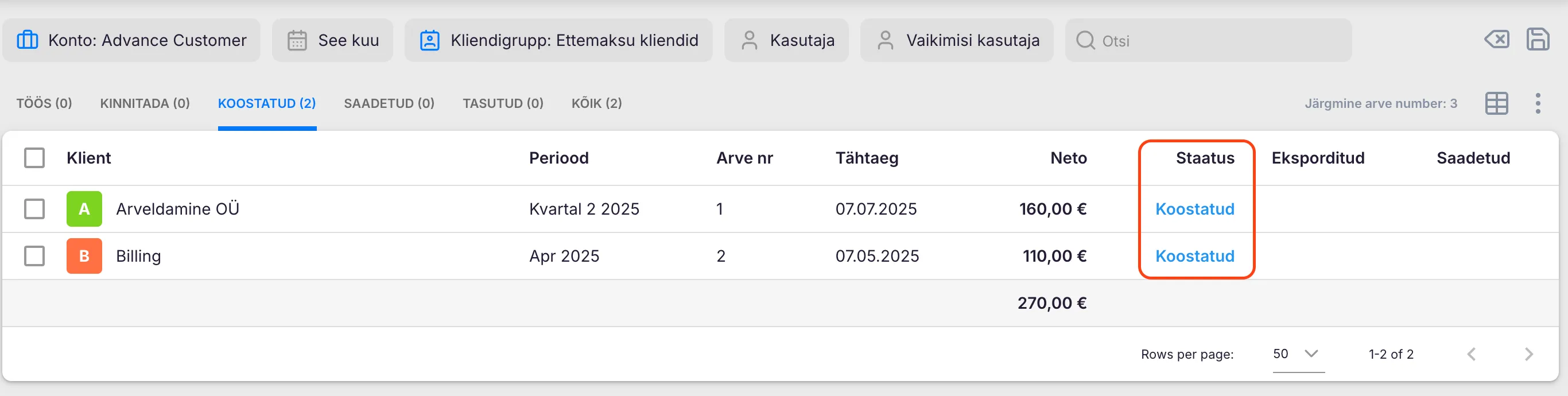 Kuidas koostada Ukus ettemaksuarvet?