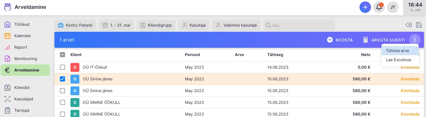 Kuidas arveid koostada ja välja saata?