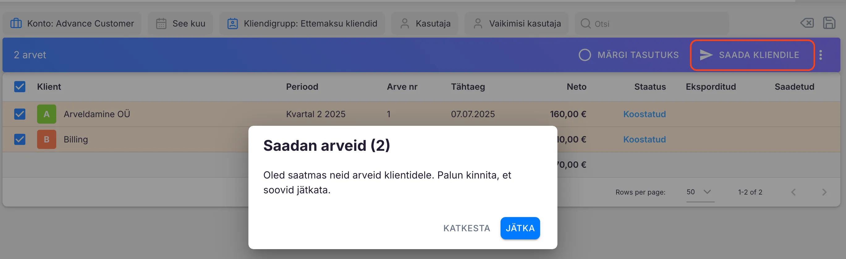 Kuidas koostada Ukus ettemaksuarvet?