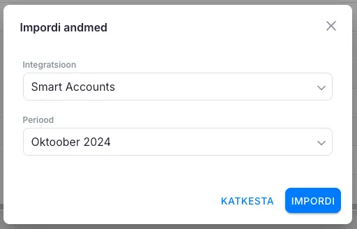 Manual import data with period selector