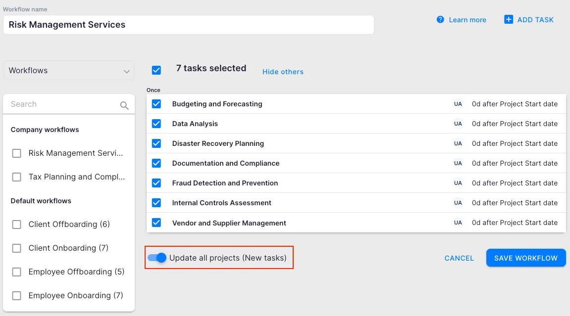 How to create project workflow templates