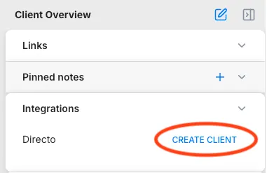 Creating a Directo client with one click directly from the Uku client card