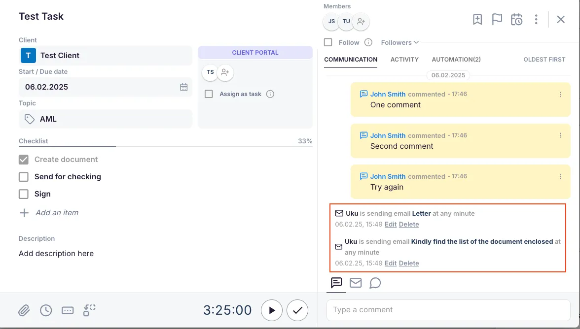 Send email composer with the From, To, Subject, body, and toolbar icons highlighted
