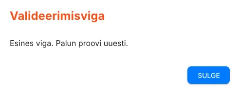 Ebaõnnestunud ühenduse testi tulemus